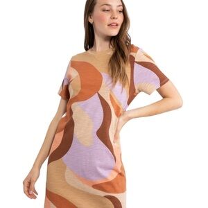 Sanctuary Clothing Reveal T-Shirt Dress Cityscape Size 2X